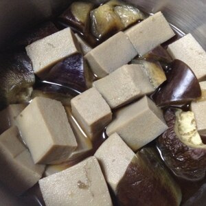 高野豆腐と茄子の麺つゆ煮